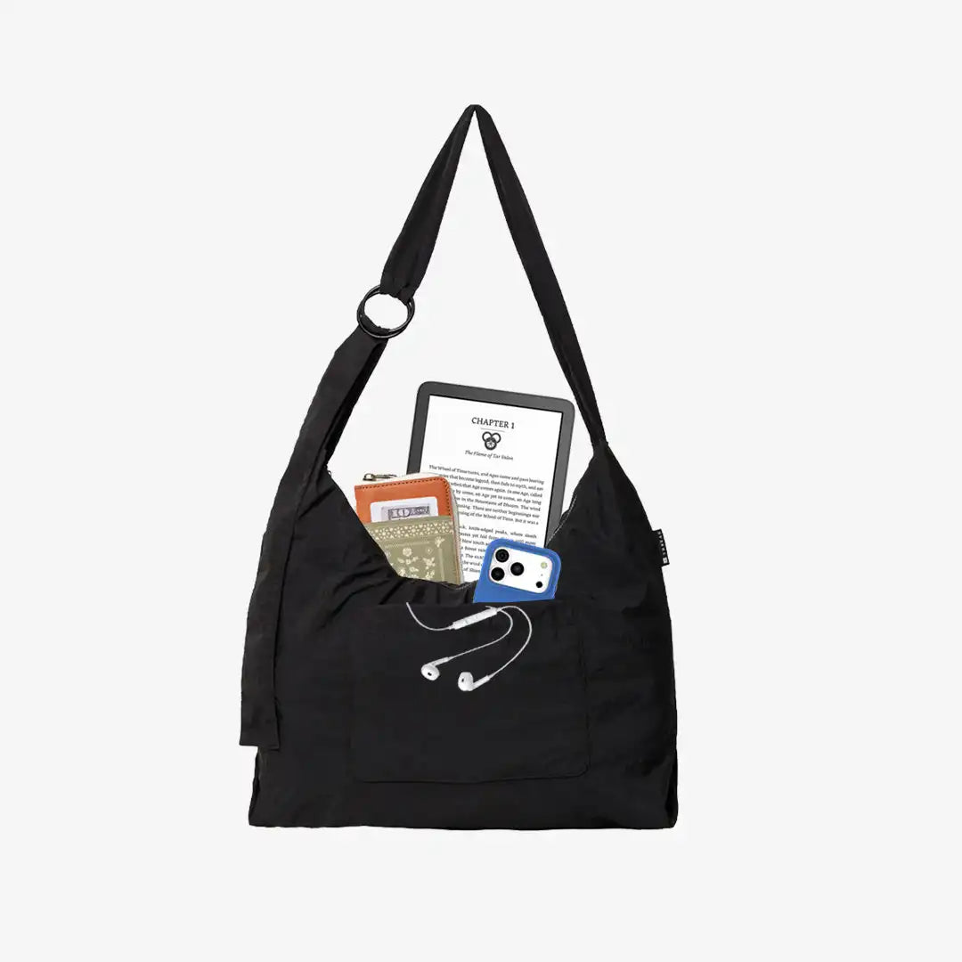 Black - Small Slouchy Shoulder Bag