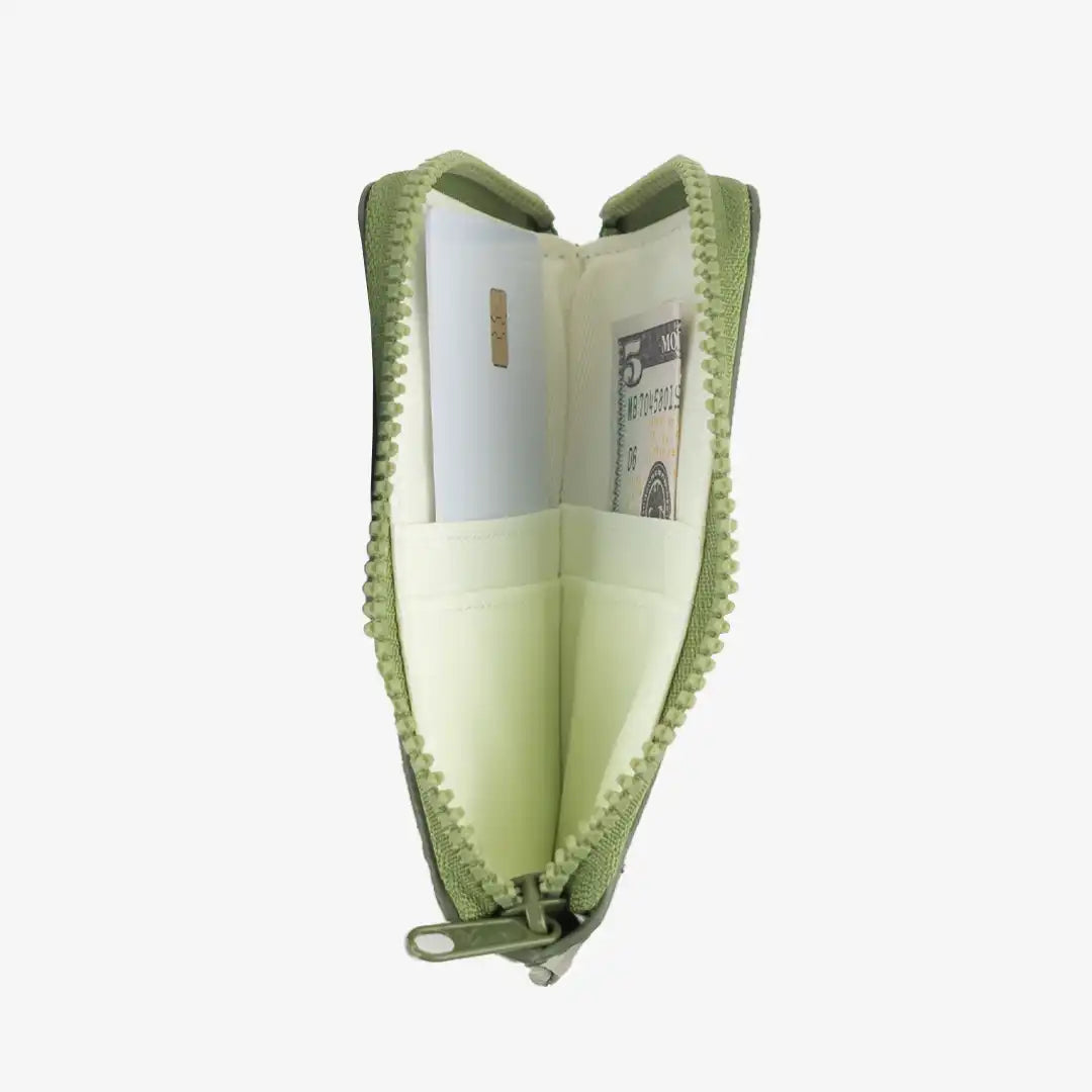 Olive - Leather Zip Wallet