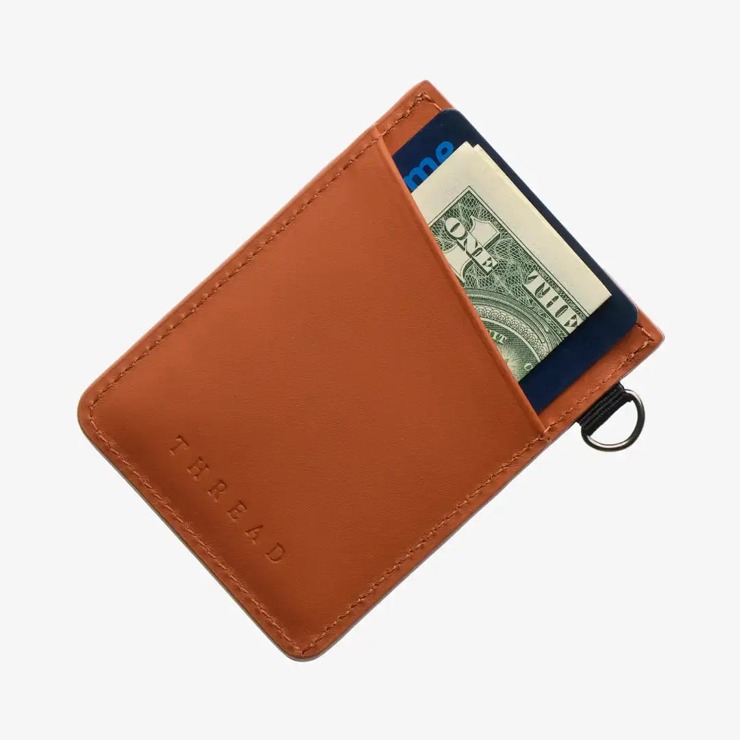 Sand Dollar Black - Vertical Leather Wallet