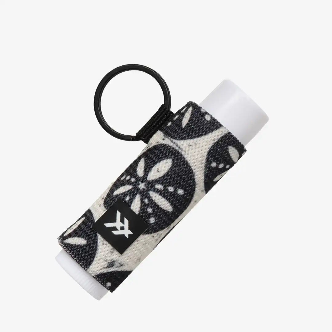 Sand Dollar Black - Chapstick Holder Keychain