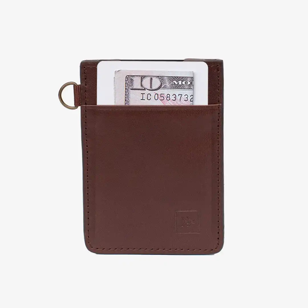 Chocolate - Vertical Leather Wallet