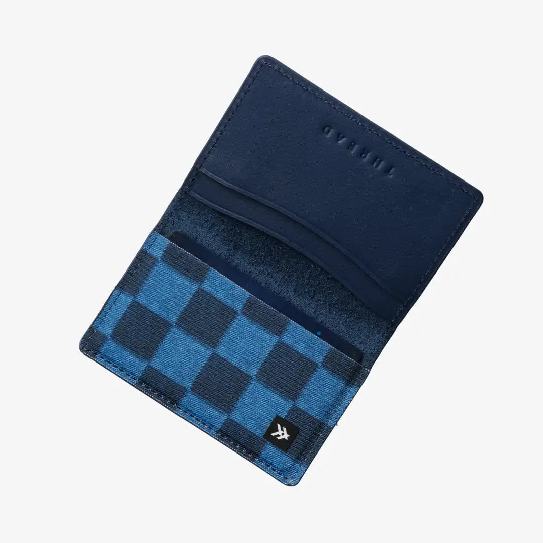 Denim Check - Leather Bifold Wallet