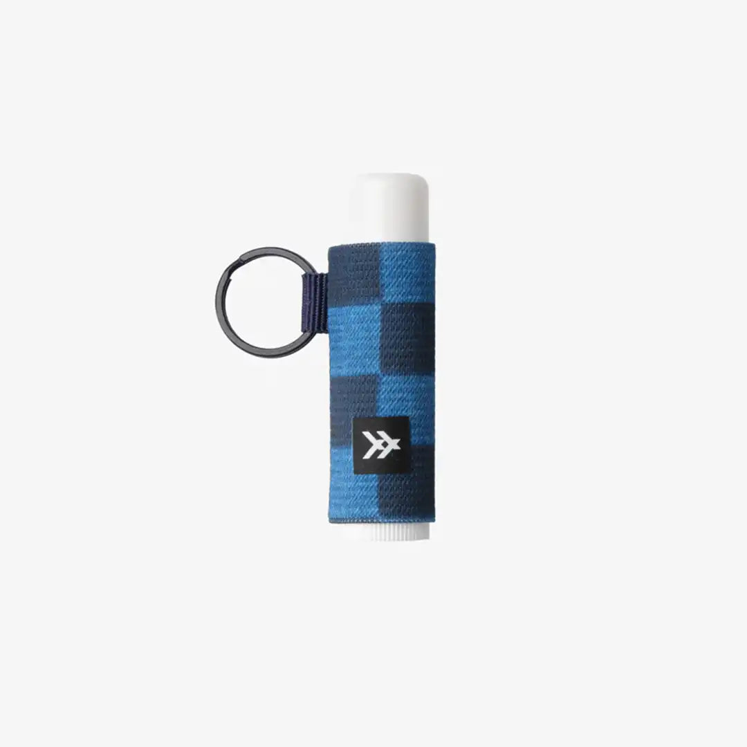 Denim Check - Chapstick Holder Keychain