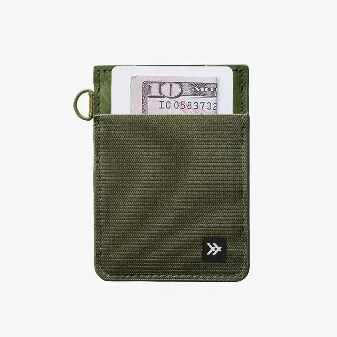 Olive - Vertical Leather Wallet