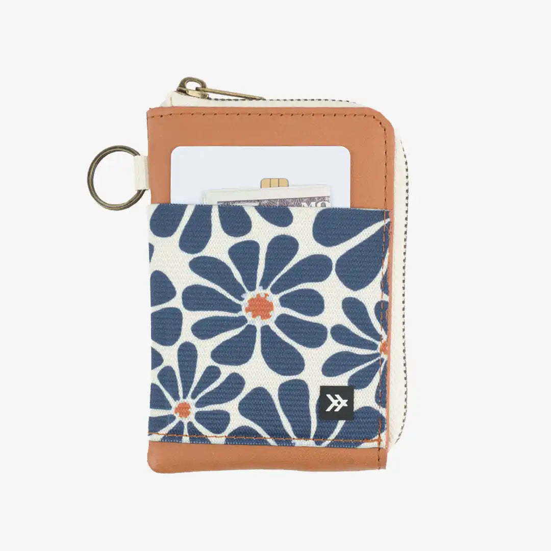 Emmeline Navy - Leather Zip Wallet