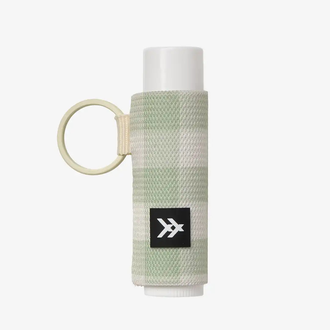 Green Gingham - Chapstick Holder Keychain