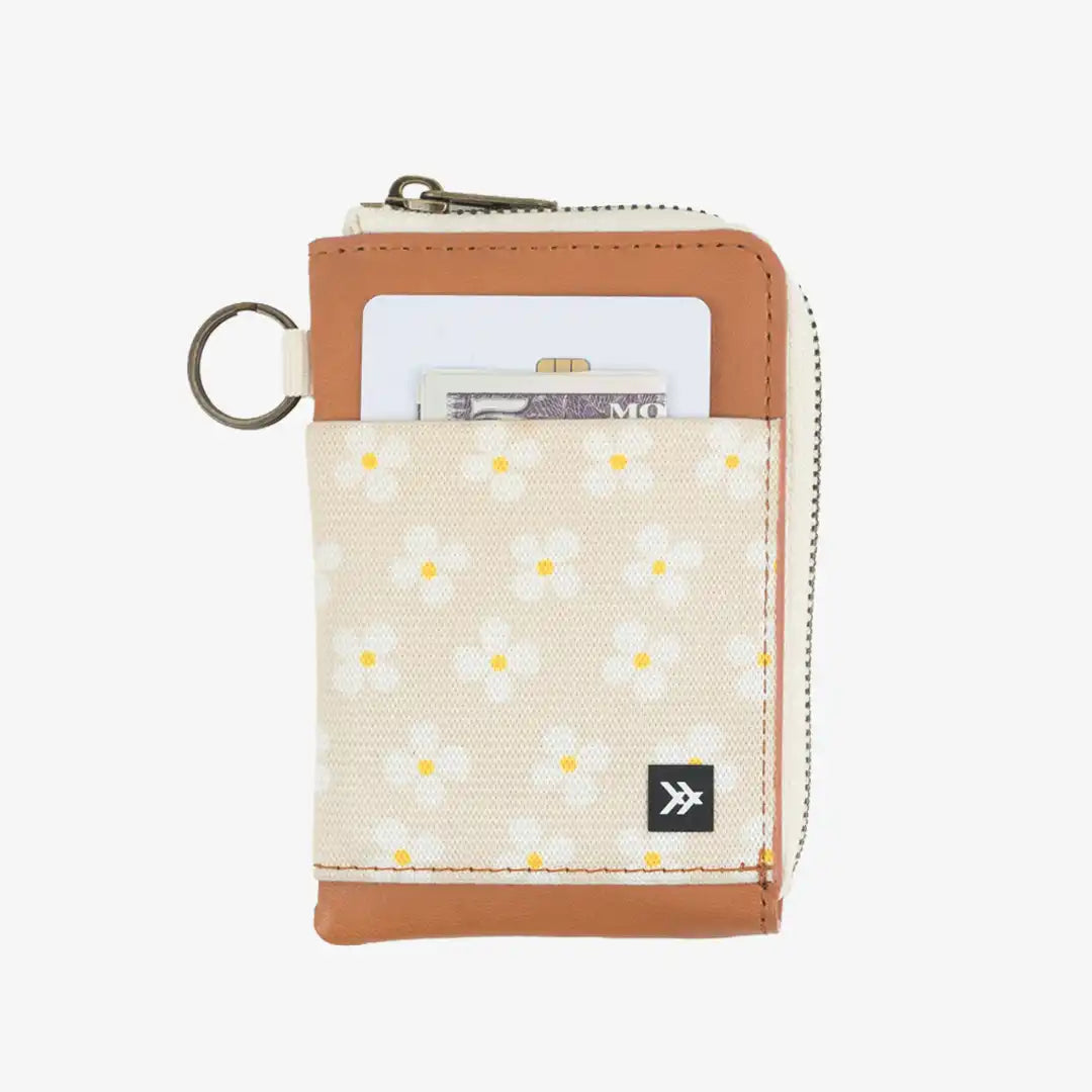 Luna Beige - Leather Zip Wallet