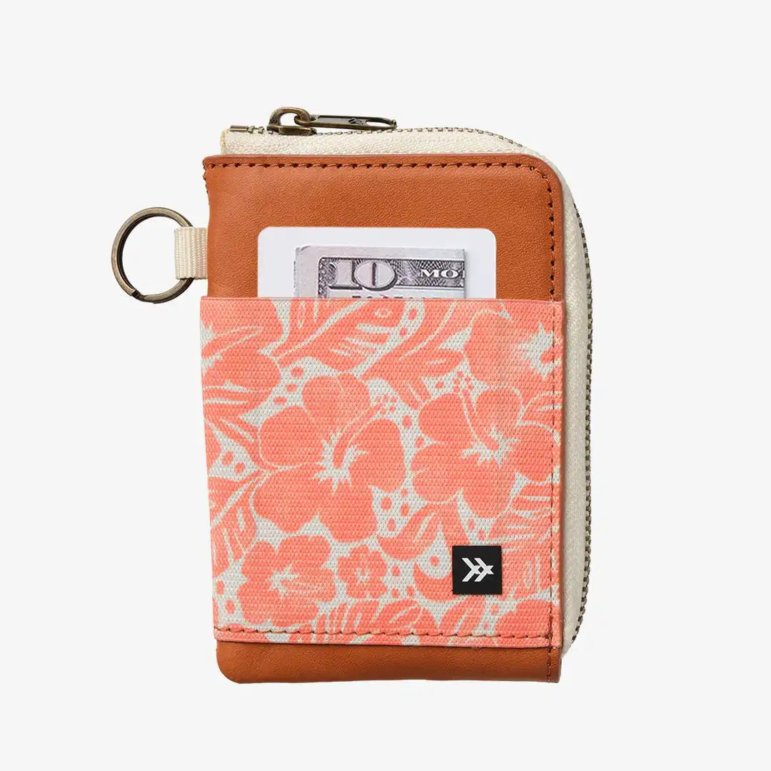 Coral Crush - Leather Zip Wallet