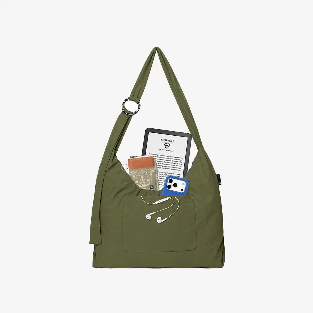 Olive - Small Slouchy Shoulder Bag