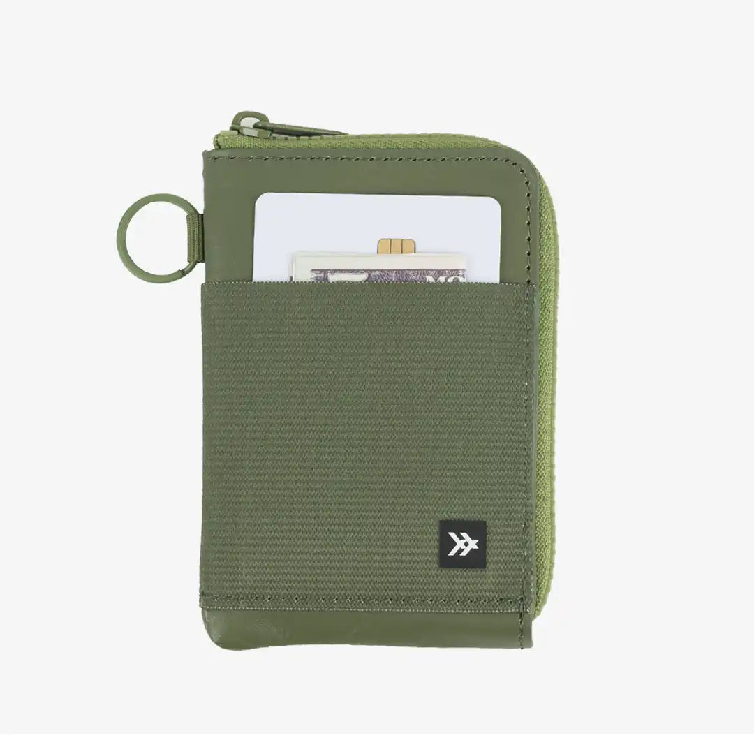 Olive - Leather Zip Wallet