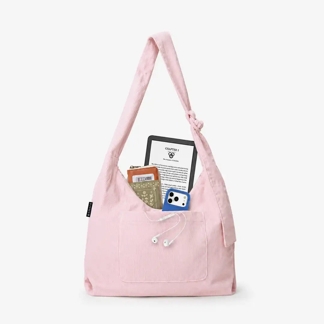 Rose Dust Corduroy - Small Slouchy Shoulder Bag
