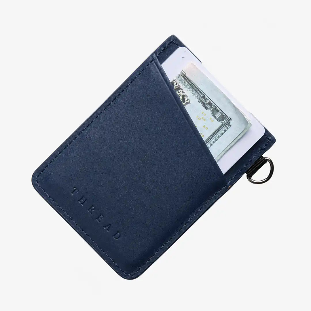 Denim Check - Vertical Leather Wallet