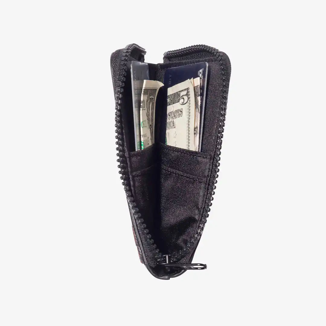 Black - Leather Zip Wallet