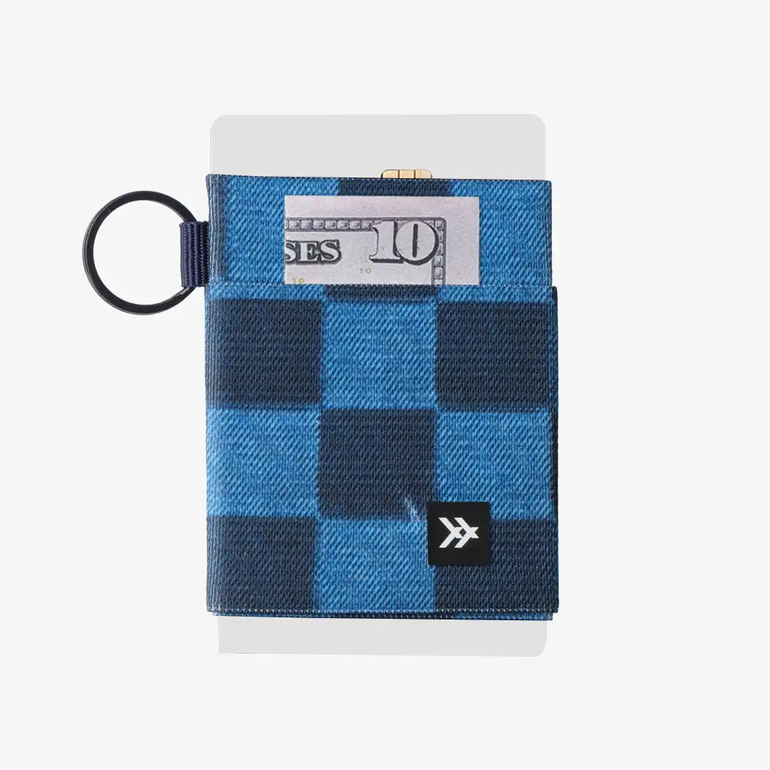 Denim Check - Elastic Wallet